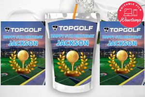 Top Golf Birthday Capri Sun Juice Label Instant Download