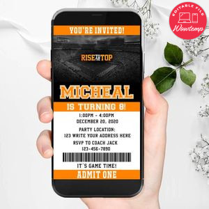 Electronic Tennessee Volunteers Ticket Electronic Invite Birthday Invitations Instant Download