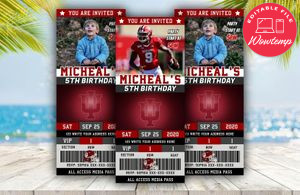 Indiana Hoosiers Ticket Birthday Editable Templates Instant Download