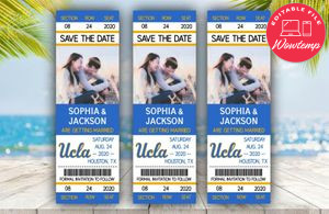Editable UCLA Bruins Save The Date Wedding Engagement Announcement Ticket Invitation Instant Download