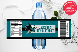 Printable San Jose Sharks Water Bottle Labels Instant Download