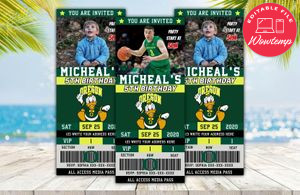 Oregon Ducks Basketball Ticket Birthday Editable Templates Instant Download