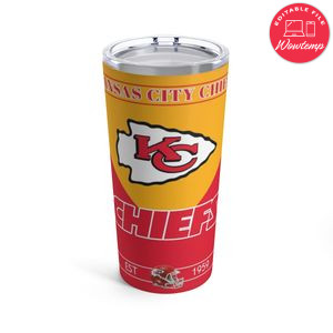 Kansas City Chiefs 20 oz Skinny Tumbler Customizable Design Template Instant Download