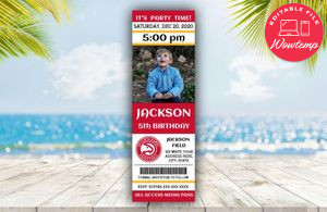 Atlanta Hawks Birthday Ticket With Photo Invitation Instant Download