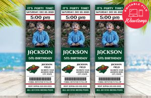 Printable Minnesota Wild Birthday Ticket With Photo Invitation Instant Download
