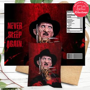 Freddy Krueger Birthday Chip Bag Digital File Instant Download