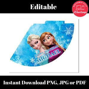 Frozen Birthday Party Hat Template Customizable Instant Download