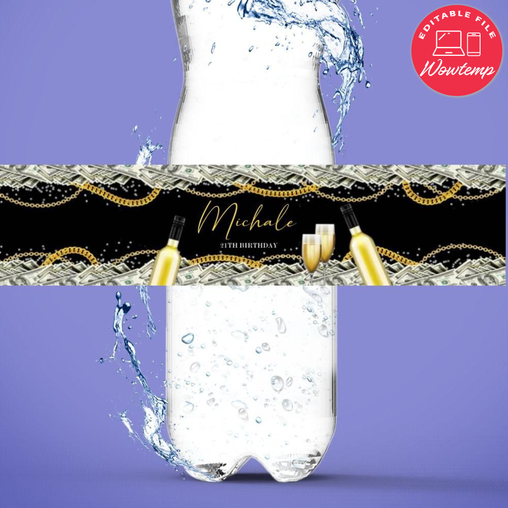 Buchon Birthday Water Bottle Label Template DIY | Wowtemp