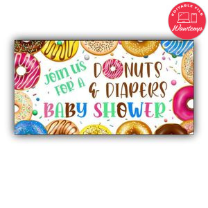 Donuts and Diapers Facebook Event Photo Customizable Template Instant Download