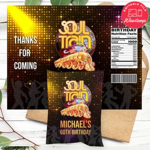 Soul train Birthday Chip Bag Digital File Instant Download