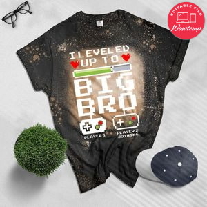 I leveled up to Big Bro!, Gamer New Brother Bleached T-Shirt