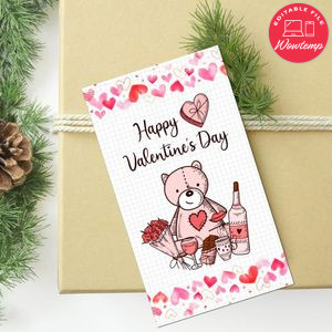 Happy Valentine's Day Thank You Tag Custom Template Instant Download