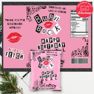Mean Girls Birthday Chip Bag Digital File Instant Download