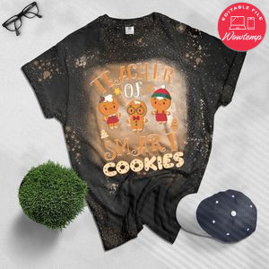 Christmas Teacher Cute Gingerbread Cookies Bleached T-Shirt