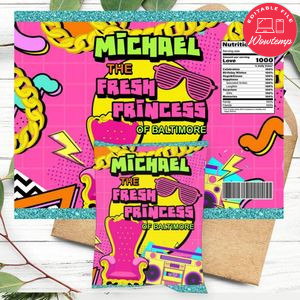 90s Birthday Chip Bag Digital File Instant Download