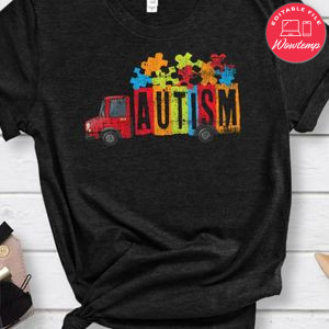 Autism Awareness Red truck Shirt