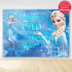 Frozen 2 Birthday Party Banner Backdrop Printable Instant Download