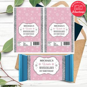 Winter Wonderland Candy Bar Wrapper Digital File Printable Instant Download
