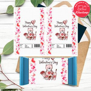 Happy Valentine's Day Rice Krispie Treat Digital File Printable Instant Download