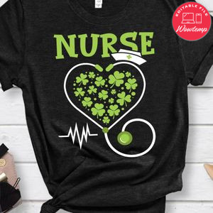 Irish Nurse Shamrock Stethoscope St Patricks Day 2021 Shirt