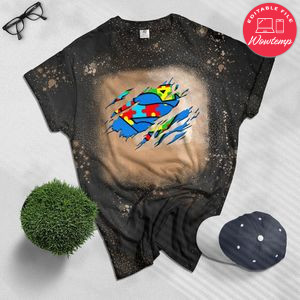 Autism Awareness Day Gifts Super Autism Bleached Shirt