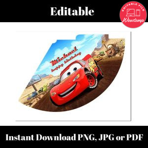 MC Queen Birthday Party Hat Template Customizable Instant Download