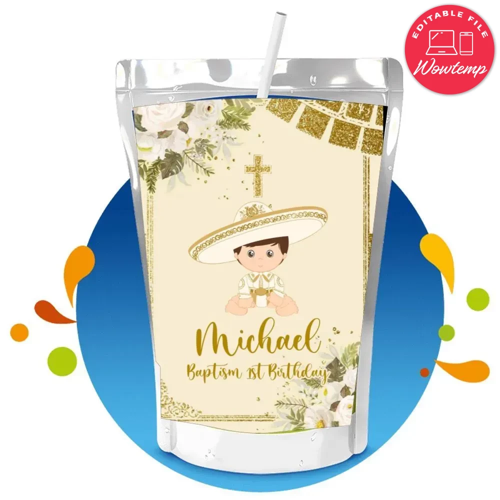 Charro bautizo Capri Sun Labels Digital File Printable | Wowtemp