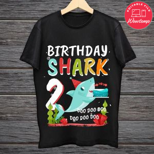 Kids Kids Baby Shark 2 Years Old 2nd Birthday Doo Doo PNG Digital File Printable Instant Download