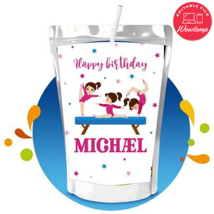 Gymnastics Capri Sun Labels Digital File Printable Instant Download