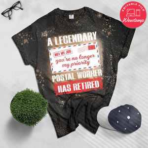 Postal Worker Retired 2019 Postman Retirement Carrier Mail Bleached T-Shirt