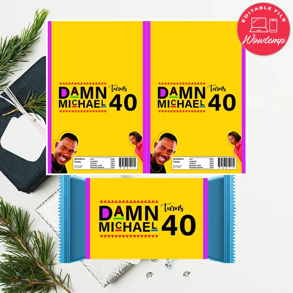 Martin and Gina Candy Bar Wrapper Label Digital File | Wowtemp