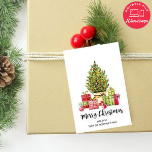 Personalized Holiday Christmas Gift Tag Template to print at home Instant Download