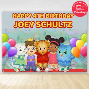 Daniel Tiger Birthday Party Banner Backdrop Printable Instant Download