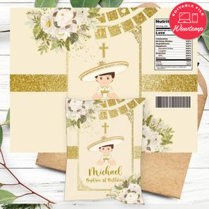 Charro bautizo Chip Bag Digital File Instant Download
