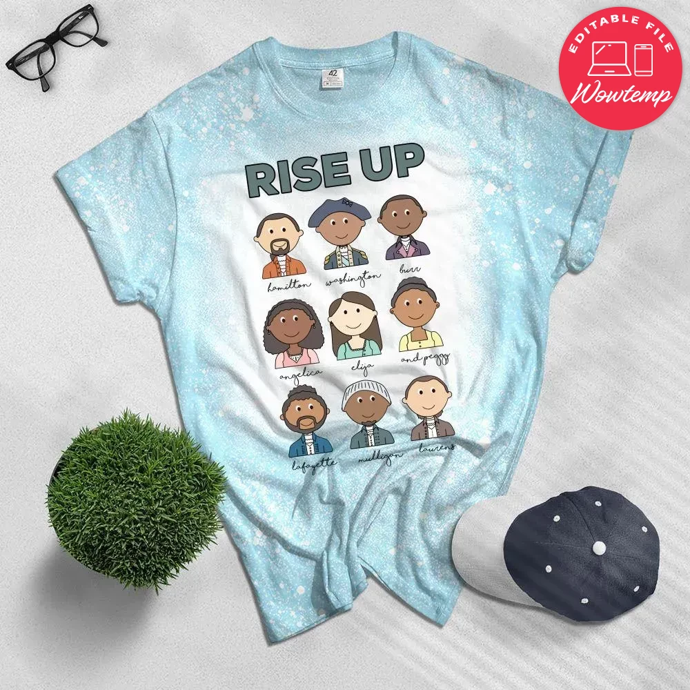 Hamilton Rise Up Girl Bleached T-Shirt | Wowtemp