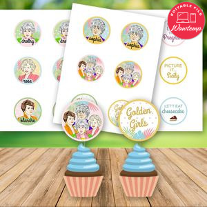 Golden Girls Birthday Cupcake Topper Digital File Printable Instant Download