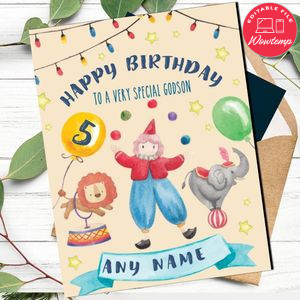 Circus Happy Birthday Card
