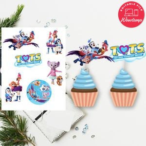 Customizable Disney TOTS Cupcake Toppers Template Instant Download