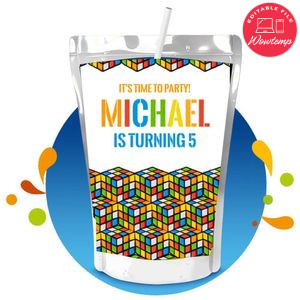 Rubik's cube Capri Sun Labels Digital File Printable Instant Download