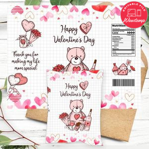 Happy Valentine's Day Chip Bag Digital File Instant Download