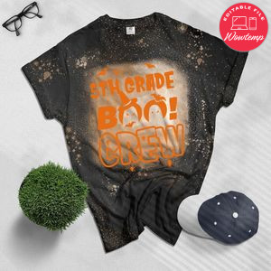 5th Grade Boo Crew Halloween Kids Bleached T-Shirt