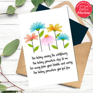 Tom petty wildflowers Template to Print at Home Instant Download