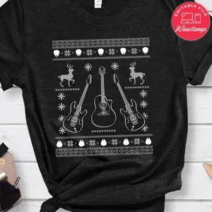 Guitar Ugly Christmas Sweater Classic Unisex Shirt