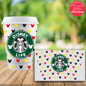 Starbucks Wrap Mickey Color PNG File template Instant Download