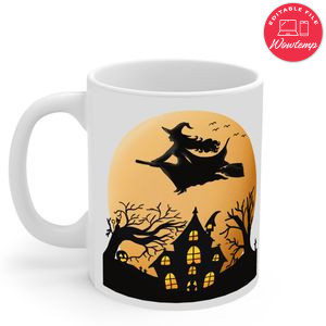 Halloween Flying Witch Mug