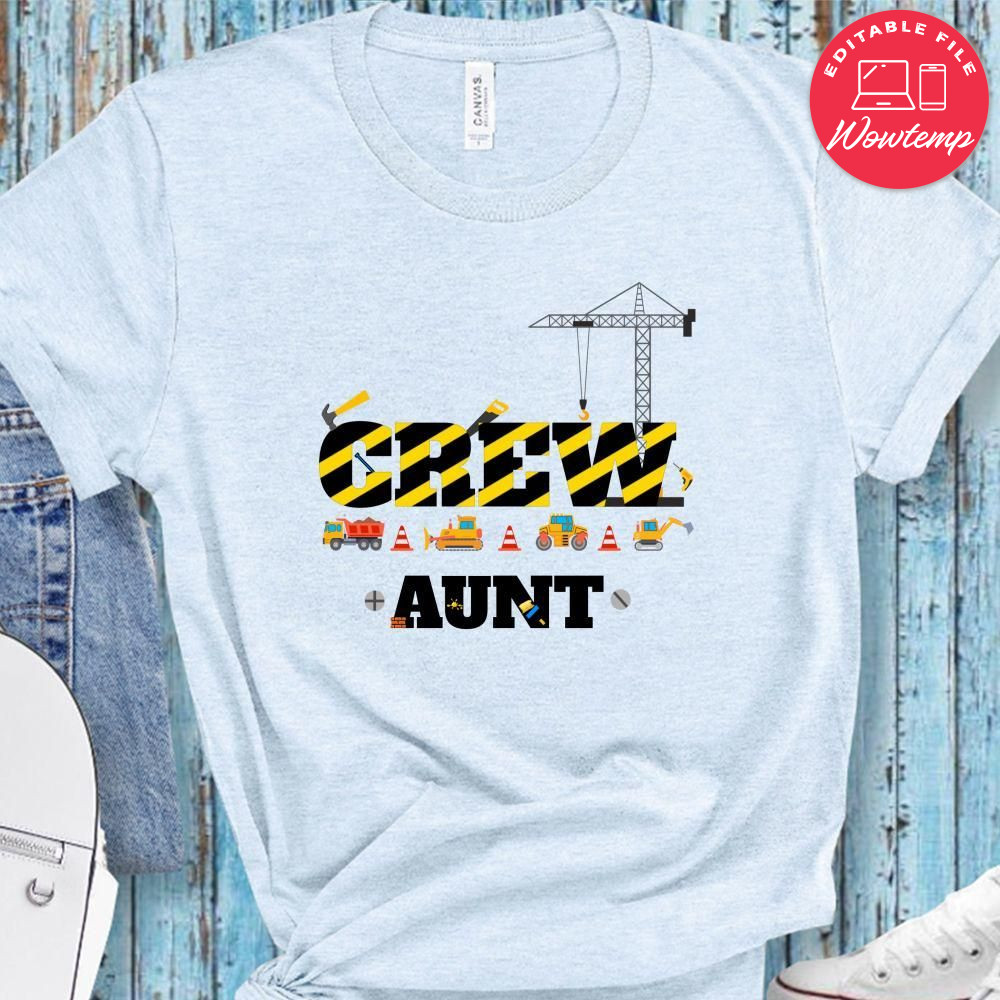 Construction Crew Shirts Party Family, Coordinating Construction PNG file template