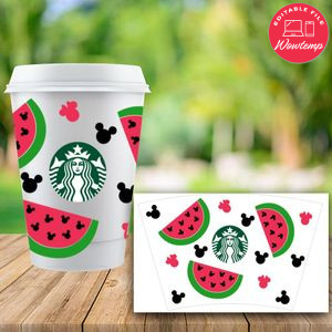 Starbucks Wrap Fruits Watermelon PNG File template Instant Download