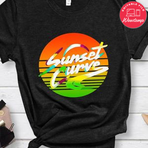 Sunset Curve Retro PNG file template