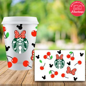 Starbucks Wrap Fruits Cherry PNG File template Instant Download