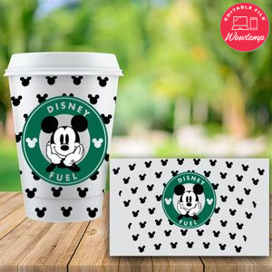 Starbucks Wrap Mickey Black Pattern PNG File template Instant Download